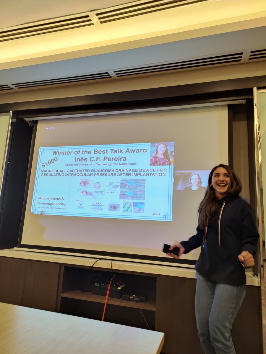 EmmaJMMoonen's tweet photo. Huge congratulations to my dear colleague Inês Pereira for winning the microtas best talk award! https://t.co/qtZEh8rw6T