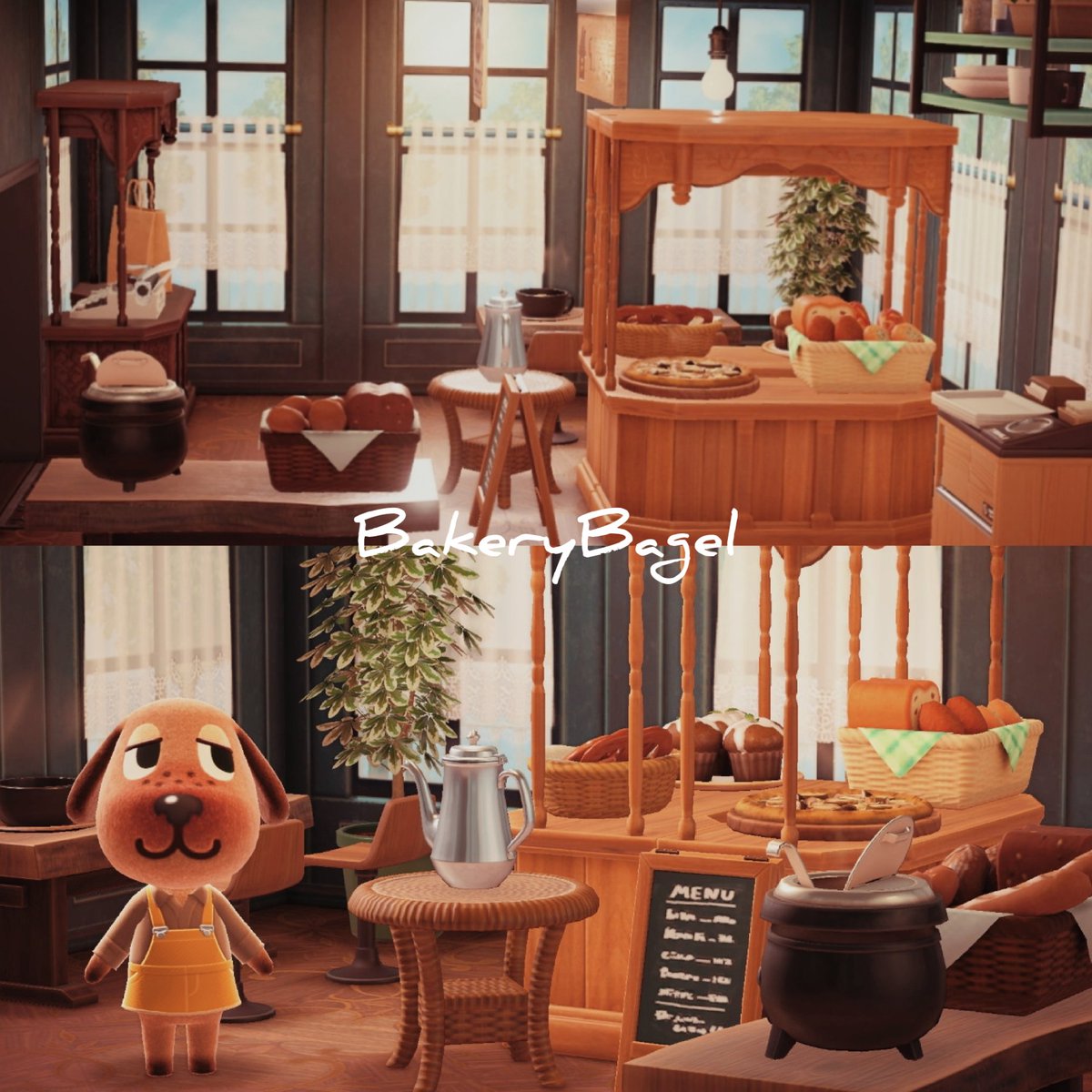 blue_ayir's tweet photo. ベーグルのパン屋さん開業🥯
日替わりでメニューチェンジ

#どうぶつの森 #AnimalCrossing
 #あつ森写真部
#BLUEAYIR島 https://t.co/bzskAvRrNA
