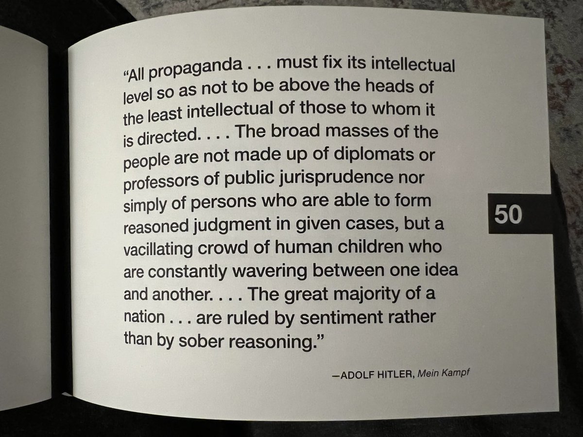 birdie_mob's tweet photo. Apparently one of the 101 things they learned is anti-semitism. Of all the quotes on propaganda y’all really went with hitler?? https://t.co/MtxJWCfvny