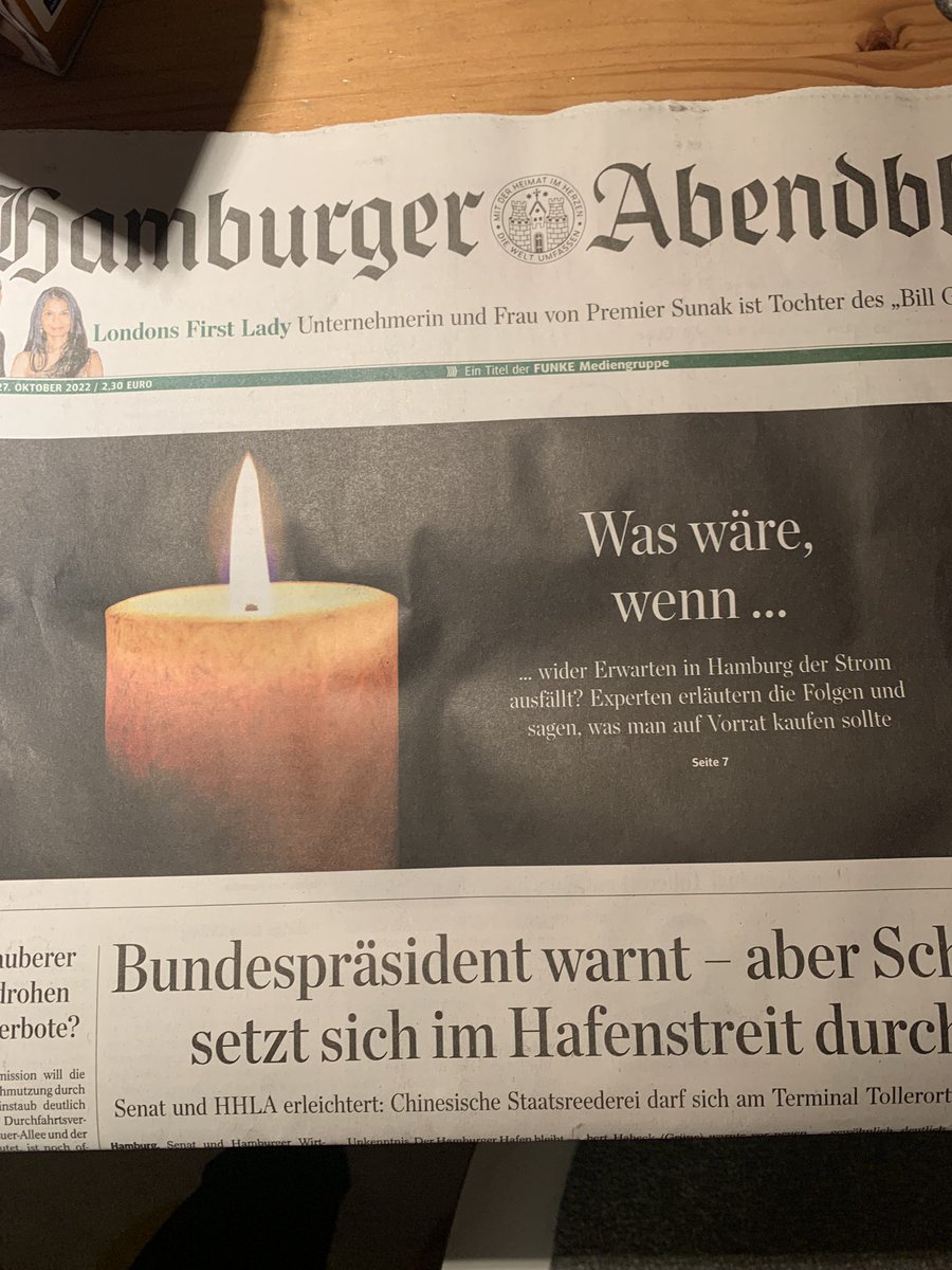 Schon wieder Blackout als Thema. Beschäftigt das die Leute so sehr? 

Spoiler: Wasser. Ihr braucht Wasser.