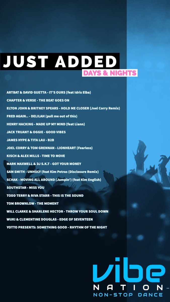 Vibe Nation Radio (@vibenationlive) on Twitter photo New music on the Vibe Nation playlist this week from <a href="/artbatmusic/">ARTBAT</a>, <a href="/davidguetta/">David Guetta</a>, <a href="/fredagainagain1/">Fred again..</a>, <a href="/chapterversedj/">Chapter & Verse</a>, <a href="/HenryHacking/">Henry Hacking</a>, <a href="/DJTomBrownlow/">Tom Brownlow</a>, <a href="/JamesHYPE/">JAMES HYPE</a>, @BlameAlexMills, <a href="/DJSKT/">DJ S.K.T</a>, <a href="/djwillclarke/">Lil' Clarkie</a>, <a href="/yottomusic/">YOTTO</a> and MORE! #newmusic #justadded #radio #dance #onair New music on the Vibe Nation playlist this week from <a href="/artbatmusic/">ARTBAT</a>, <a href="/davidguetta/">David Guetta</a>, <a href="/fredagainagain1/">Fred again..</a>, <a href="/chapterversedj/">Chapter & Verse</a>, <a href="/HenryHacking/">Henry Hacking</a>, <a href="/DJTomBrownlow/">Tom Brownlow</a>, <a href="/JamesHYPE/">JAMES HYPE</a>, @BlameAlexMills, <a href="/DJSKT/">DJ S.K.T</a>, <a href="/djwillclarke/">Lil' Clarkie</a>, <a href="/yottomusic/">YOTTO</a> and MORE! #newmusic #justadded #radio #dance #onair