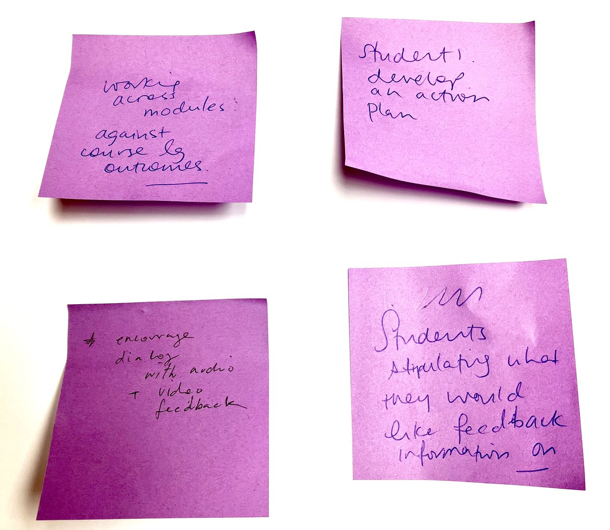 PaulinePorcaro's tweet image. Outcomes of the activity in my session on building evaluative practice through dialogic feedback on eportfolio practice #eportforum #dialogicfeedback #authenticassessment
