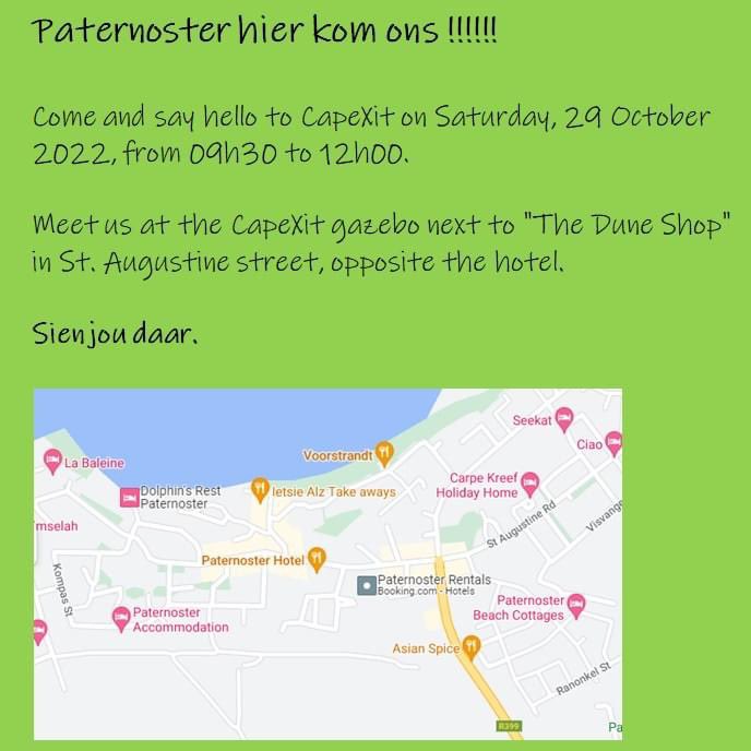 capexitofficial's tweet photo. Parternoster - Are you ready for this? Saturday 29/10/2022 - Come say Hi and spread the word!
@capexitofficial #capexit #capexitofficial #capexitrsa #paternoster #awareness #meetandgreet #independence #westerncape #westcoast #mwcga #register #comesayhi #reachout #changeiscoming https://t.co/vbTOYiQXhp