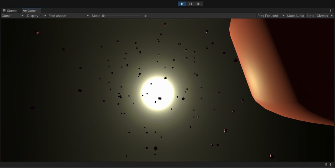 #unity #gamedev open space toy project. The asteroids are at 10km+, the star is 272 million km away and reachable without discontinuities ("hyperjumps" / loading screens). Based on IEEE 754 hax and SDF math, no FP precision or z-fighting problems, surprisingly few lines of code.