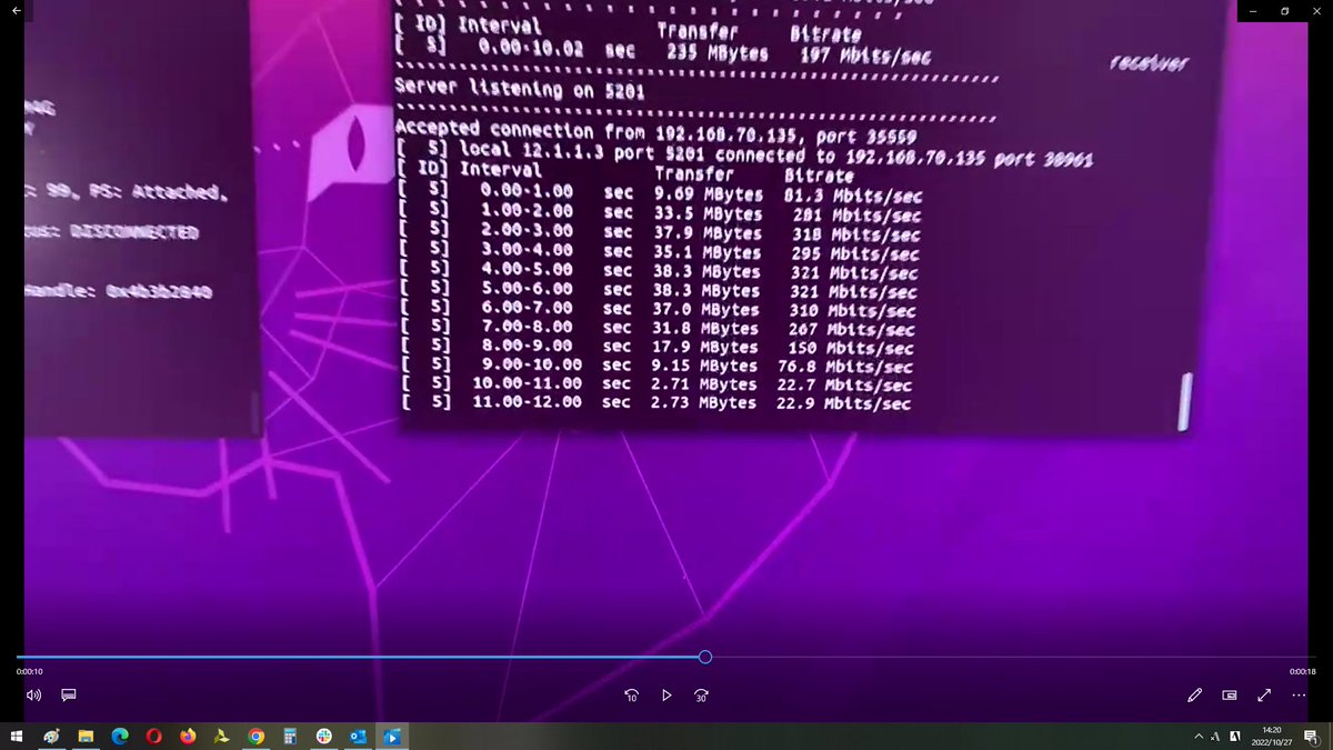 YoshiNogD's tweet image. OAI 5GSA 
gNB:SDR(N310)-nrUE(Queclte）構成で
100MHz帯域でスループットが300Mbit/s
こえたぞーーー
UL：64QAMが確認できたーー
band77 BW100MHz
😂😂😂
#5G #5GSA
#Openairinterface
#OSS #SDR