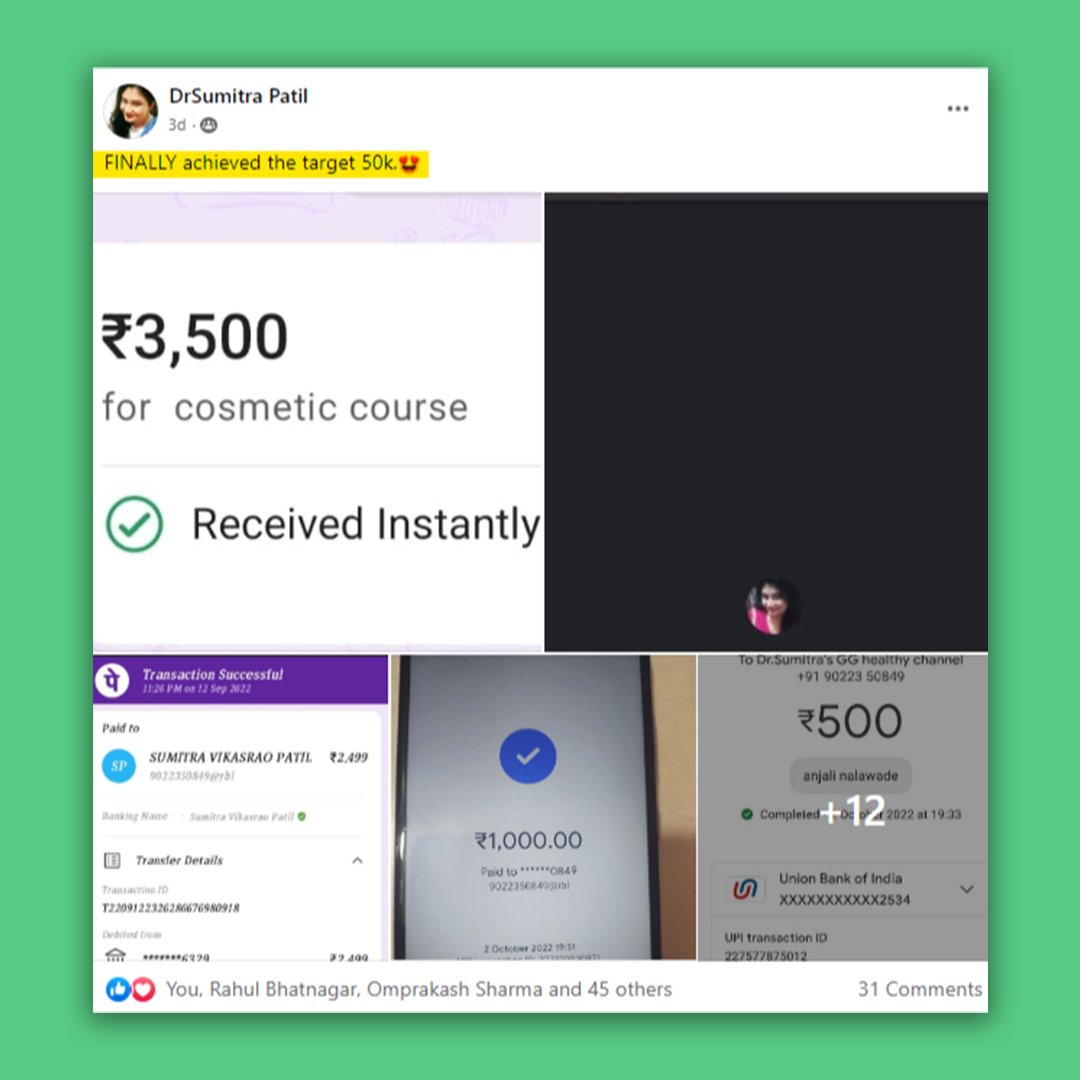 We Are Super Proud &amp; Happy To Announce That Dr. Sumitra Patil Has Become The New FlexiFunnels Ambassador By Generating Revenue Of Rs 50,000 For Her Ayurvedic Cosmetics Mastery Course Using FlexiFunnels.
.
#flexifunnels #flexifunnelsambassador