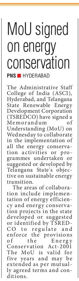 ASCIMEDIA's tweet photo. Media Coverage on @ASCIMEDIA’s MoU with Telangana State Renewable Energy Development Corporation (@TSREDCO1, @TS_REDCO)
@TelanganaCMO @bagchinirmalya  @jagadishTRS @RajkiranAtasci @ysathishreddy @PavanParnandi @SidduRamakanth https://t.co/Vpm48A6rbC