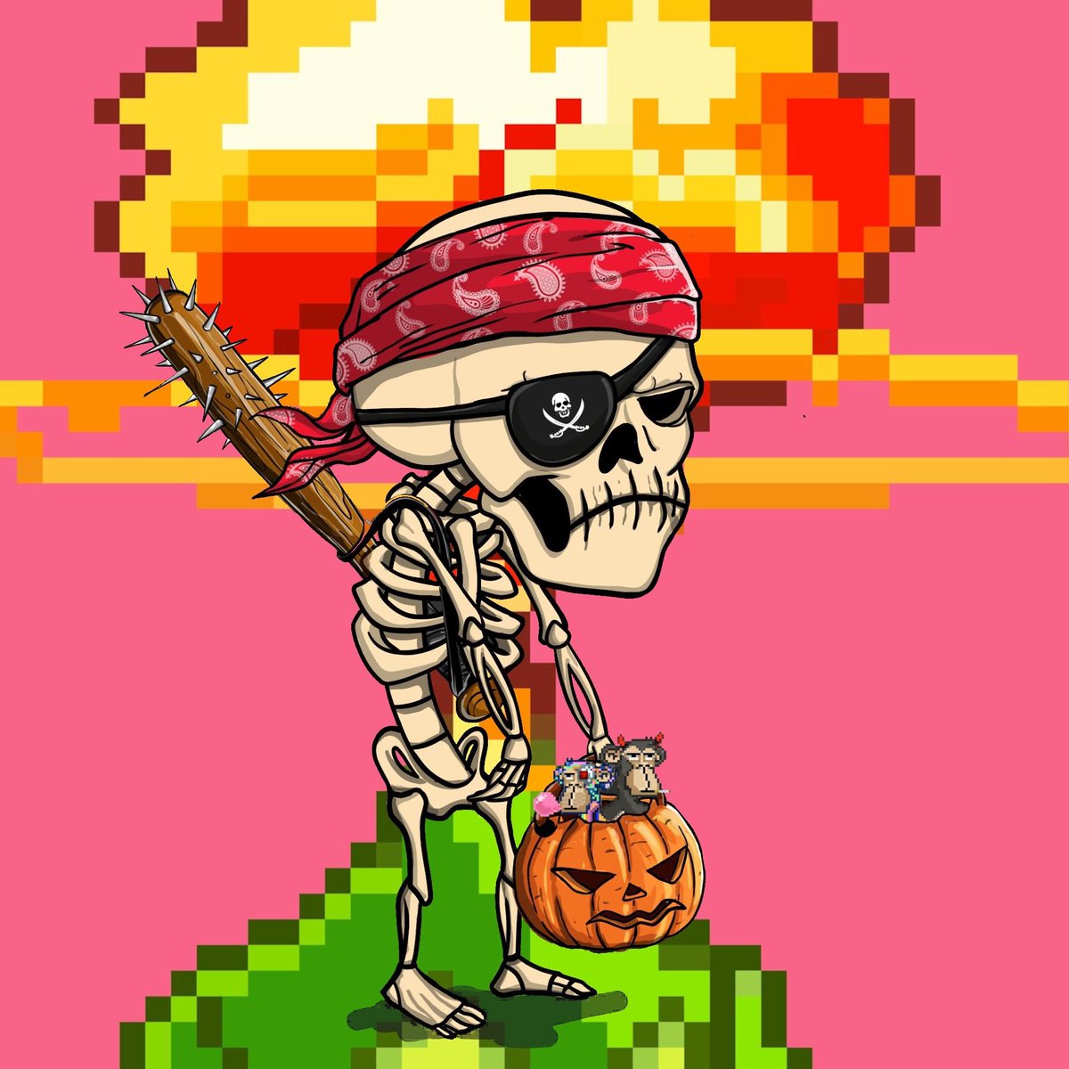 <a href="/BoredtoDeathNFT/">Bored to Death (Free Mint)</a> sent me on a trick or treat quest and look what I’ve found! Got some <a href="/apes_pixelated/">The Pixelated Apes</a> in my basket and we say ☢️ NO TO NUCLEAR WEAPONS ☢️
Otherwise we are bored forever and live in the #PAST!! 💥
#ThePixelatedApes #PixApeArmy