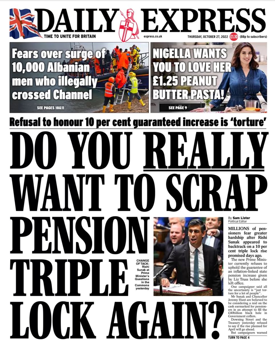 The government better not renege on a commitment made only a week ago to keep the triple lock. If they do u-turn on it then the Chancellor who backed it then must resign. @RishiSunak @scullyp @MelJStride @JohnGlenUK @Jeremy_Hunt @SuttonTories #TripleLock #StatePension 😡