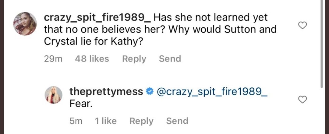 JazJex's tweet photo. What would they be scared of ...if only you heard it #ErikaJayne ??? You lie so damn much! #RHOBHReunion #RHOBH #TeamKathy #Teamlogic https://t.co/qEiatbKj5F