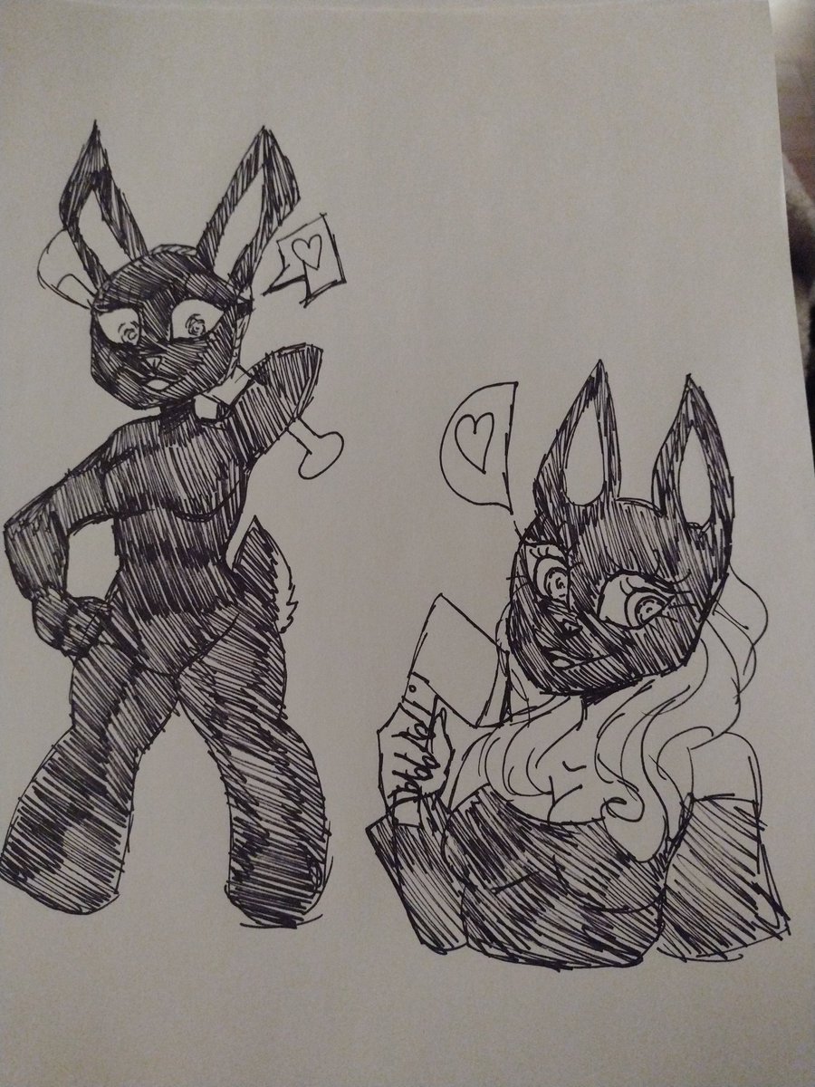 Bxbubblesart19's tweet image. I had so much fun drawing @MsDatzky😊💅🩸🐇🐰#bunnyoc #notmyoc #fanart