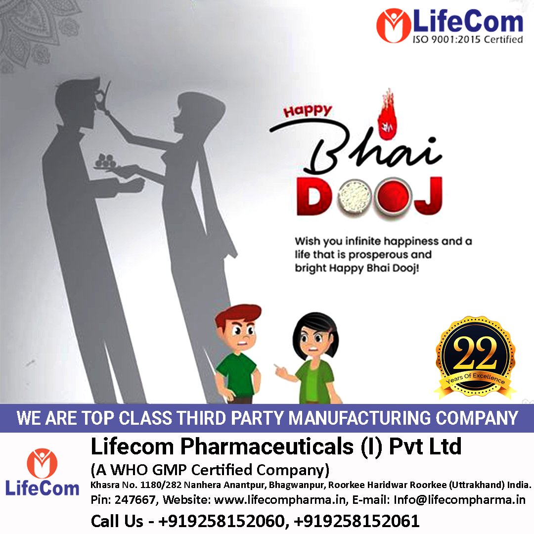 LifecomPharma's tweet photo. May your day be filled with happiness and good health, as well as the graces and blessings of your family, friends and community.
#dhanteras #bhaikishaadi #bhfyp #bhaichara #bhaiyadooj #bhaikabday #giftideas #indianfestival #instagram #diwaligifts #bhaidoojh https://t.co/87M4qoO27r