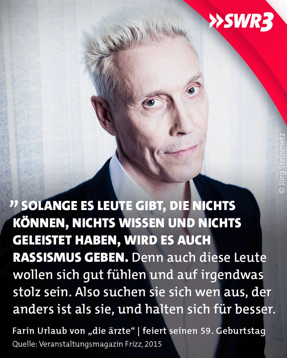 Dem ist nichts hinzuzufügen. Happy Birthday, lieber Farin! 🥳🤩 #rassismus #dieärzte #farinurlaub
