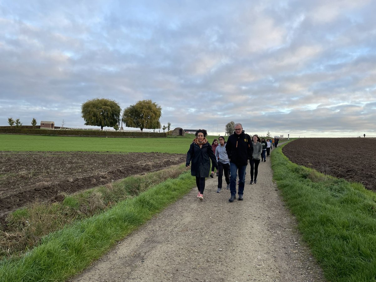 KSCWar's tweet photo. A pleasant walk around ‘Plugstreet’ Wood for stories of the doomed love affair of Roland Leighton &amp; Vera Britain, the wartime role of future PM Anthony Eden, &amp; the heart-rending tragedy of boy soldiers’ deaths. @kingschester @HoltsTours https://t.co/jmUK6BhQMm