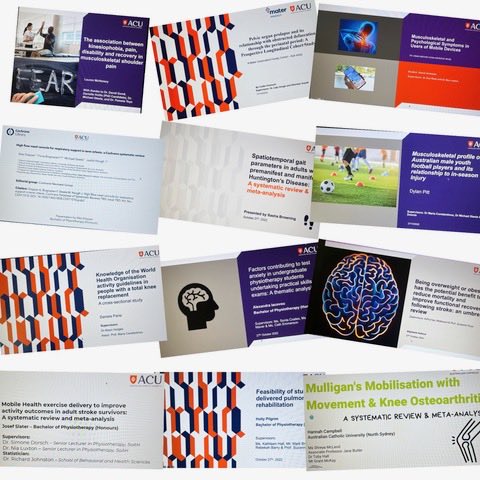 So exciting to see our ⁦<a href="/acualliedhealth/">ACU School of Allied Health</a>⁩ #acuphysio honours students present their research. Very clever ⁦<a href="/NiaALuxton/">Nia Luxton</a>⁩ ⁦@janegbutler⁩ for@this graphic