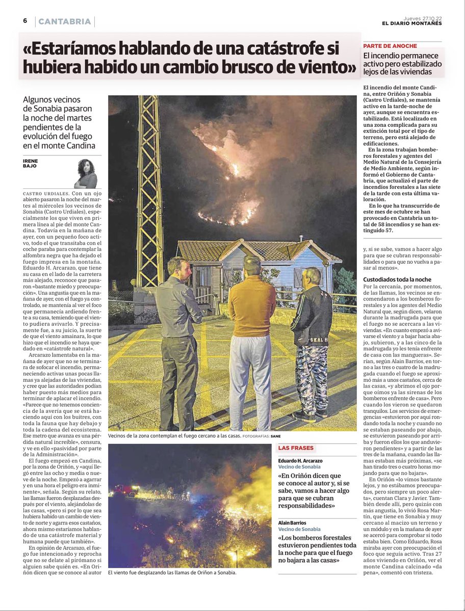 VirginiaCarrace's tweet photo. #IIFFCantabria Cada vez es más frecuente que los incendios de la región supongan un riesgo para la población y sus bienes.
Los #IIFF están cambiando también aquí a un ritmo visible, toca actuar hoy, mañana será tarde #prevención. https://t.co/Qi4Fkapszu