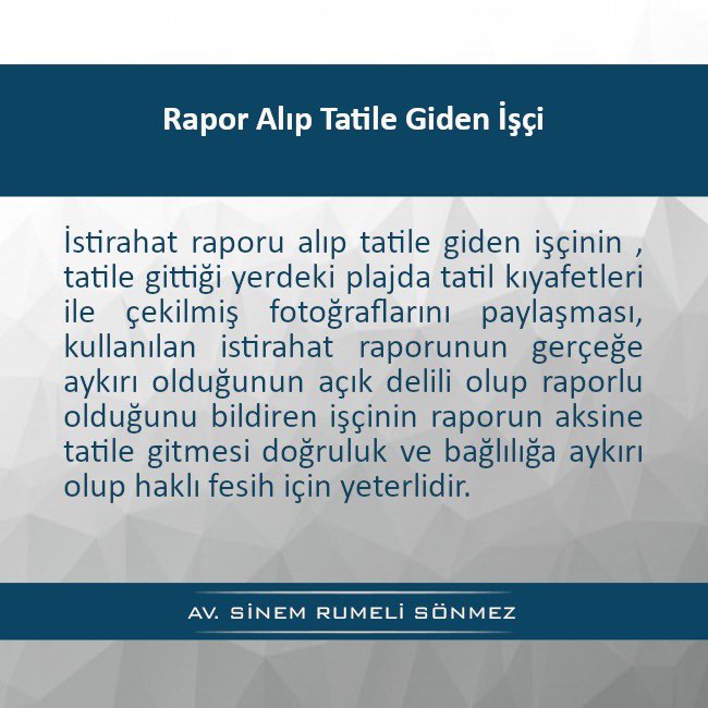 SinemRumeli's tweet photo. Y.9.HD 2016/17532E. 2017/12196K.
.
.
.
#haklıfesih #haksızfesih #işçi #işeiade #rapor #raporluişçi #işçialacağı https://t.co/WF6kl8OF7q
