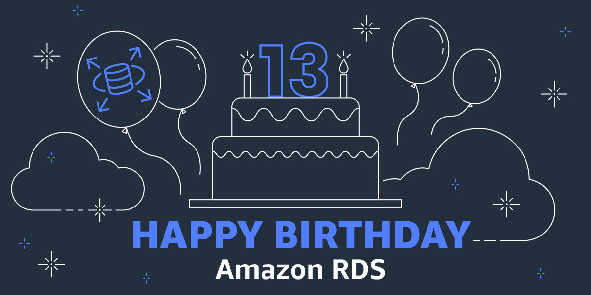 awscloud_jp's tweet image. 🎈 #AmazonRDS は 2009 年 10 月の本日に誕生しました🎈

多くの方にご利用いただき、13 回目の記念日を迎えることができました。これからも皆さんと一緒に歩んでいければと思います。

☑️go.aws/3DnSjgY

お祝いコメントやRDS愛などいただけると嬉しいです（絵文字でどうぞ 🤲 🥺👇 ）