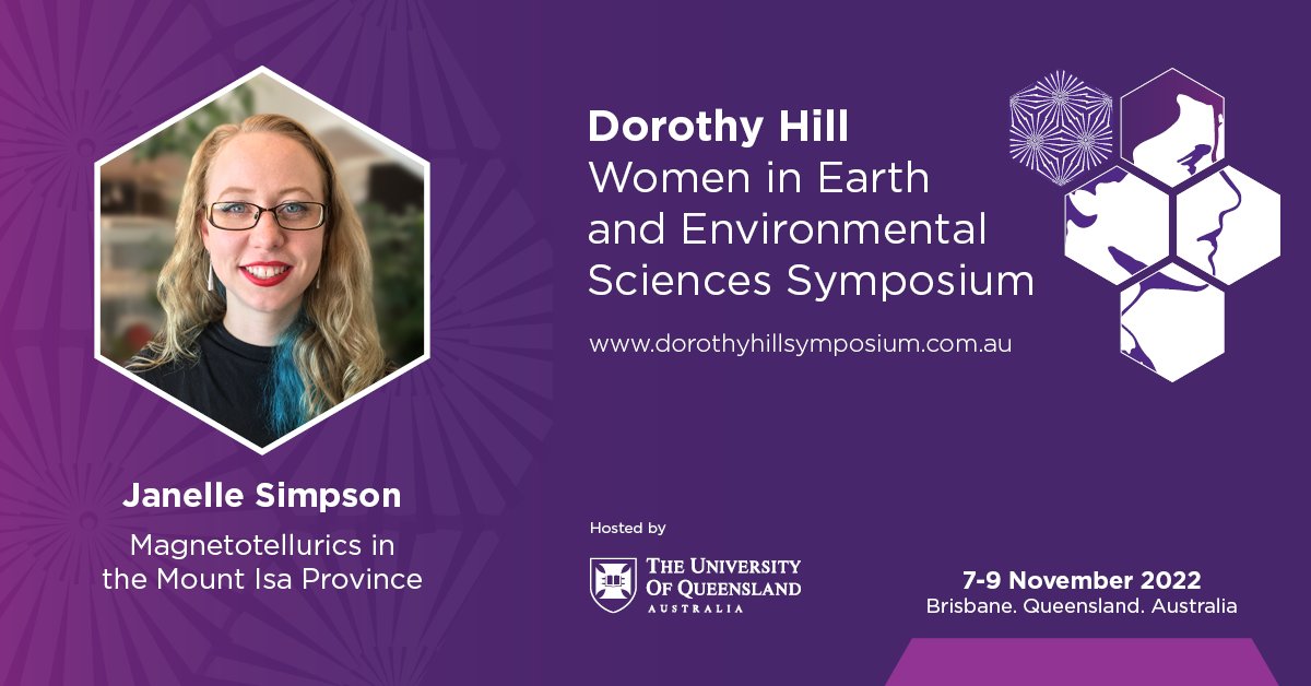 We welcome @GeofizzJanelle presenting Magnetotellurics In The Mount Isa Province.

“Having been to the previous two symposiums, I find great value in hearing from people from such diverse earth science careers” #womeninscience #futurework