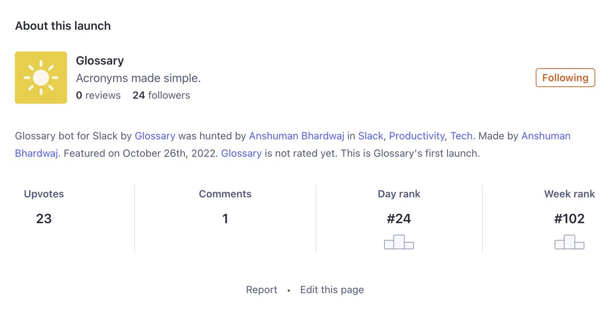 sun_anshuman's tweet image. Thanks to you all. We&apos;re doing great so far on Product Hunt @useglossary. Keep your support coming producthunt.com/posts/glossary…