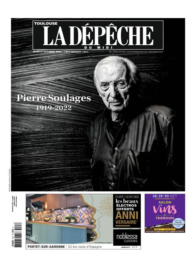 Bekouz's tweet photo. Sans surprise, ce matin la plus belle une sur Soulages est chez @ladepechedumidi https://t.co/PKaMZ5sTLZ