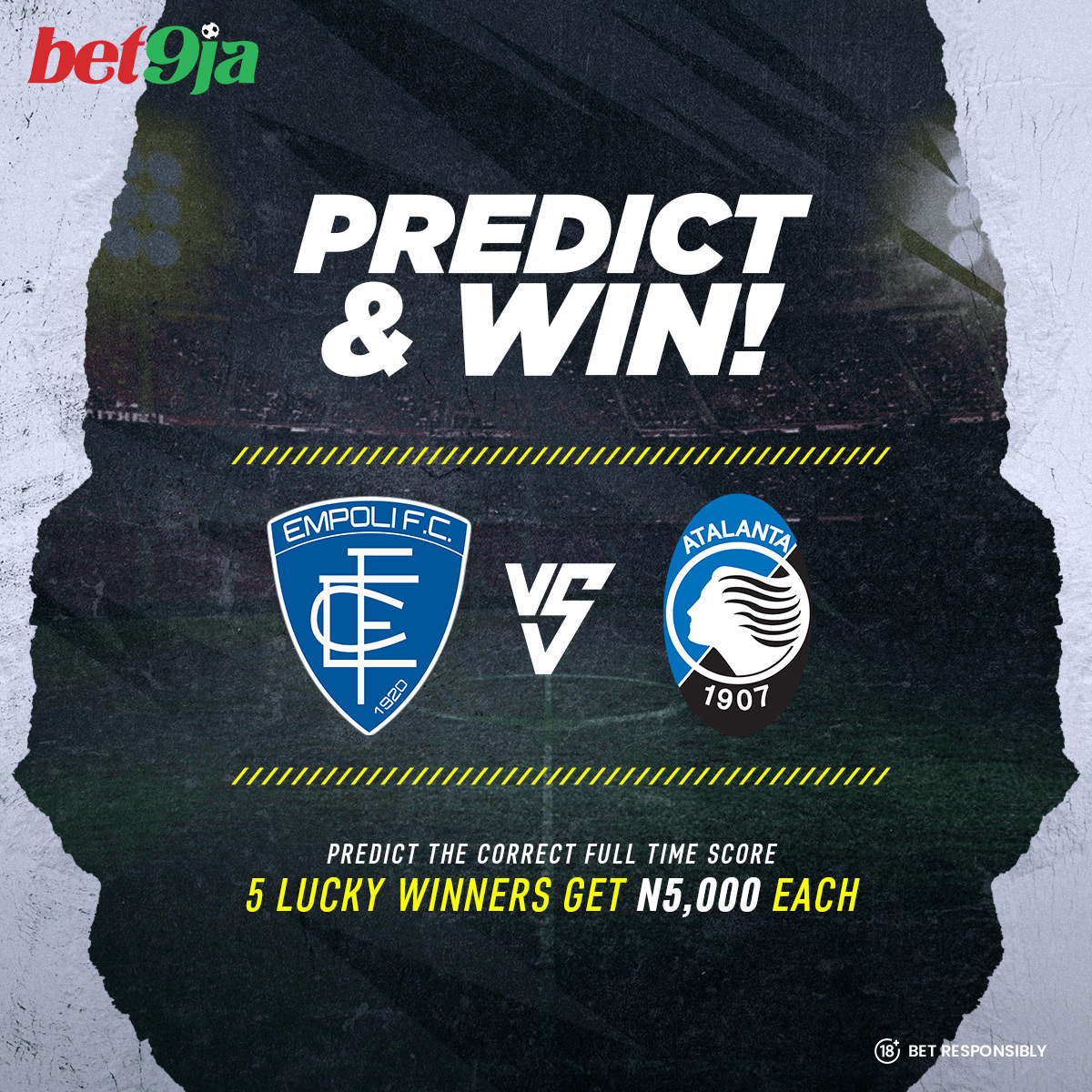 Bet9jaOfficial's tweet photo. Comment the correct full-time score &amp; your 𝐛𝐞𝐭𝟗𝐣𝐚 𝐈𝐃 and stand the chance to win N5,000

All predictions end on Sunday 30th Oct 2022 at 12pm

Multiple and/or edited comments will be disqualified.

Winners will be selected at random

#Bet9jaPredictAndwin https://t.co/Fh3X08Vcn6