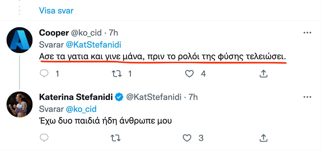 Elva6's tweet photo. Μιλαμε για την Ελληνίδα πρωταθλήτρια του άλματος επί κοντώ,χρυσή Ολυμπιονίκη,παγκόσμια πρωταθλήτρια που εχει κερδισει τλχ 10 μετάλλια σ όλα τα διεθνή πρωταθλήματα,που θεωρείται ως η καλύτερη αθλήτρια στην ιστορία του ελλ.αθλητισμού, που, που...και ο ΗΛΙΘΙΟΣ τι βρηκε να της πει;🙄 https://t.co/jBStqpIg7L