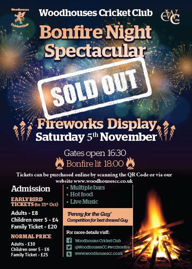 **** 🚨🚨 SOLD OUT 🚨🚨 **** Thank you to everyone that has bought tickets for our Bonfire Night Spectacular. 🔥🎆 We are now at capacity which is amazing. Sorry for those that will miss out this year, the support for this event has once again been tremendous. 🙌