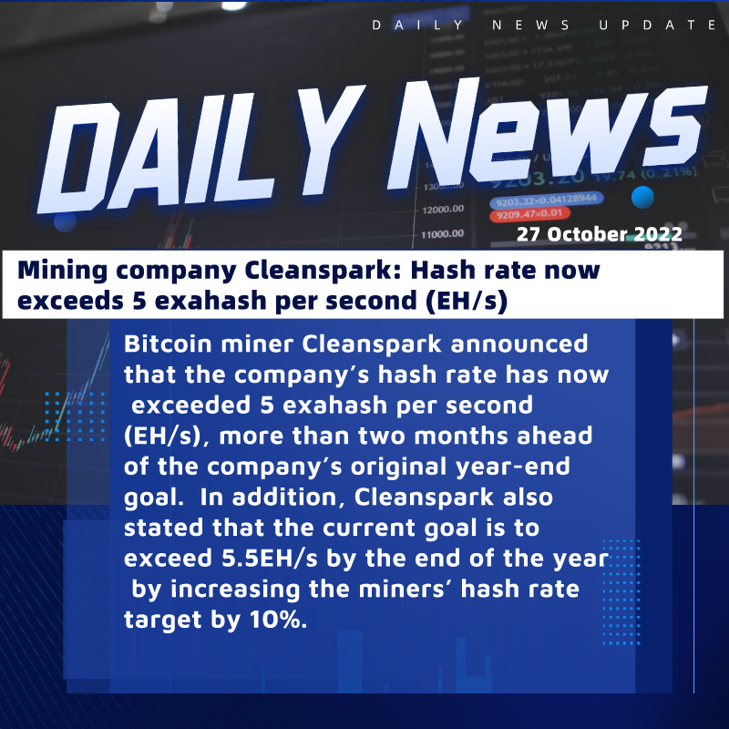 CoinMasterBC_'s tweet photo. Mining company Cleanspark: Hash rate now exceeds 5 exahash per second (EH/s)

Follow @CoinMasterBC for more updates!📣

#cryptocurrency #crypto #cryptking #trader #bitcoin #bitcoinlife https://t.co/Oyj2XykCDJ