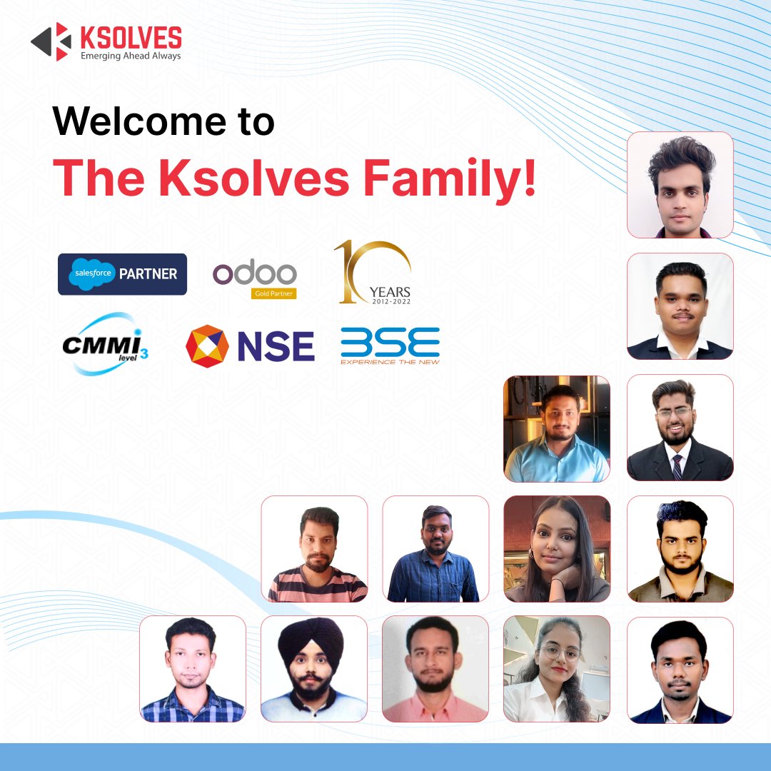_Ksolves's tweet photo. We are happy to welcome new members that have joined the Ksolves Family! We are excited to get started on this journey together with you. 

Congratulations to all of our new members!! 

#CareersAtKsolves #EmergingAheadAlways #newhiring #aboard #welcometotheksolvesfamily #ksolves https://t.co/Kfd5tnG7dn