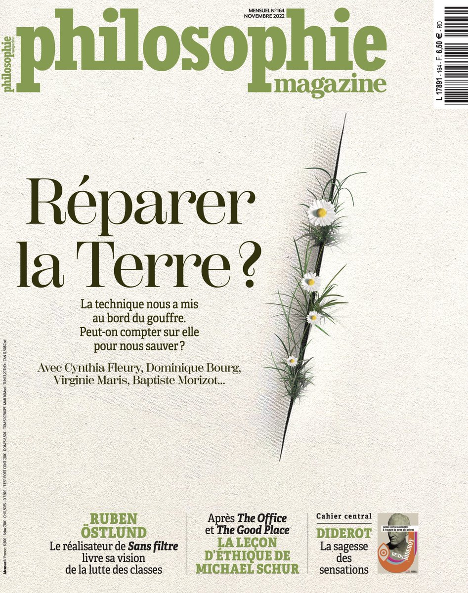 "Réparer la Terre ?" Notre nouveau numéro est disponible en kiosque !

Face à la crise écologique, l'heure n'est plus tant au diagnostic qu'à l'action. Que faire ? Avec les contributions, entre autres, de @CynthiaFleury, Baptiste Morizot, @bourg_d, Virginie Maris... 🌱