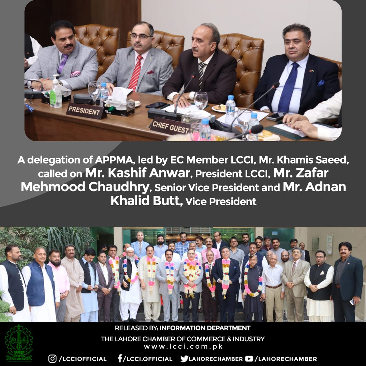 LahoreChamber's tweet image. A Delegation of APPMA led by Mr. Khamis Saeed, EC Member called on LCCI Office Bearers
#appma #lcci