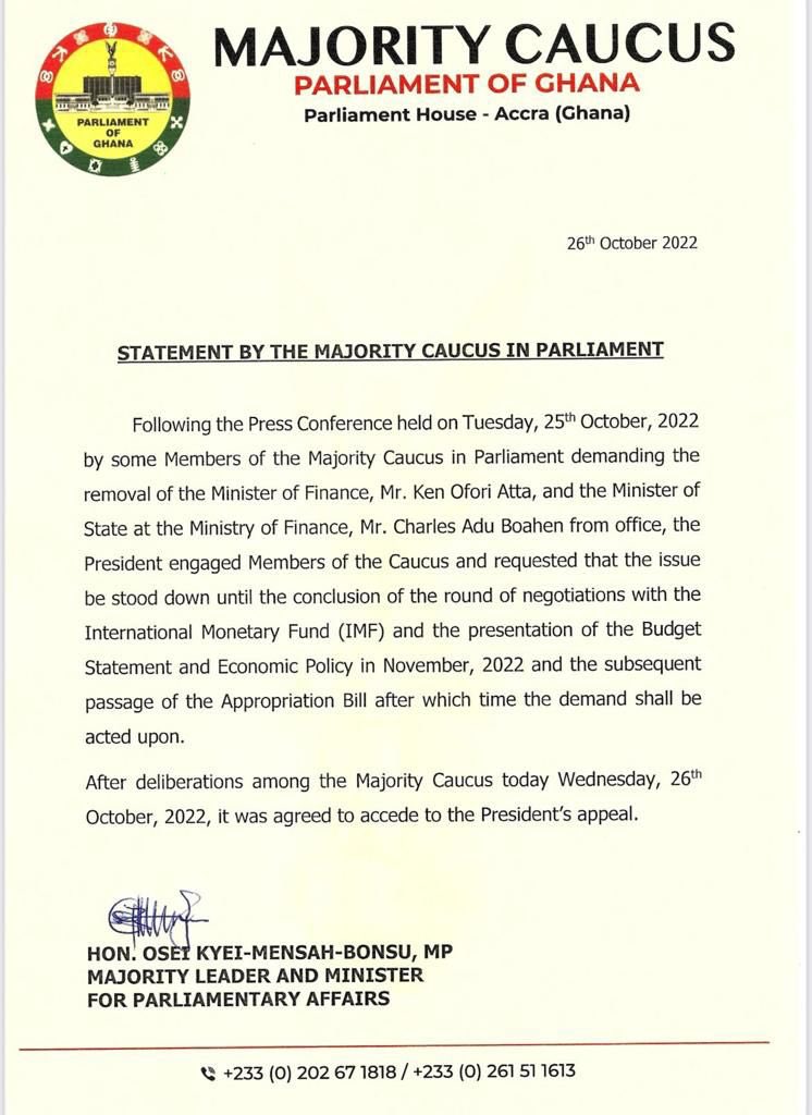 Patriotic_Lizz's tweet photo. The majority caucus in parliament agrees to accede to the president’s appeal.
#BouncingBackStronger https://t.co/js4DITh97y