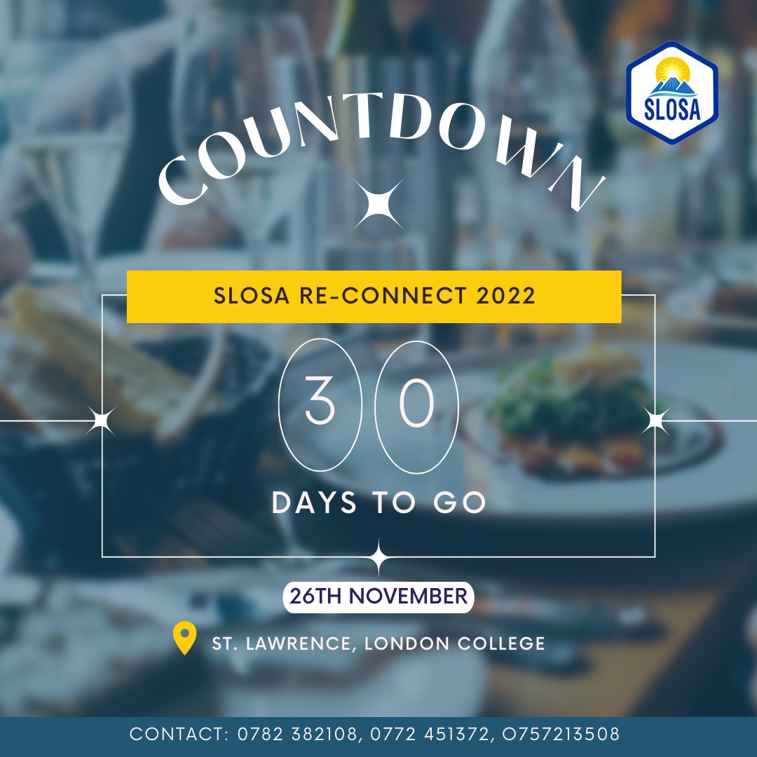 Are you excited about the St. Lawrence Old Student's dinner? 

Yes, we are on a count down and only 30 days to go. 

Book your slot, meet former colleagues you have memories with, reignite contacts and we travel this life journey purposely.