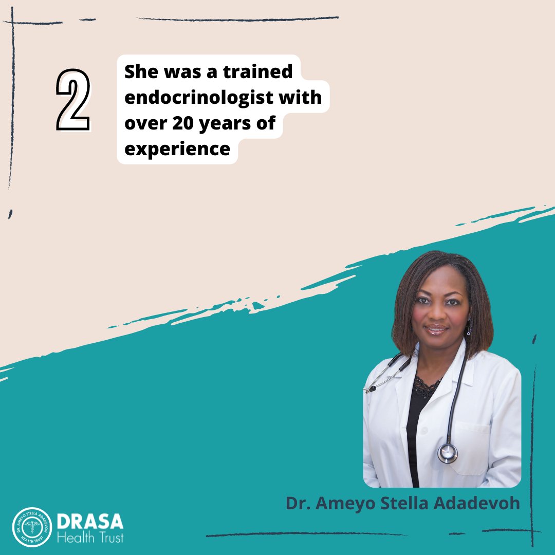 drasatrust's tweet photo. #OnThisDay in 1956, Dr. Ameyo Stella Adadevoh (OON) was born.

Here's a thread of 6 facts that you should know and share about her.

#DrAdadevoh #DrAmeyoStellaAdadevoh #Ebola https://t.co/iba6js0DP9