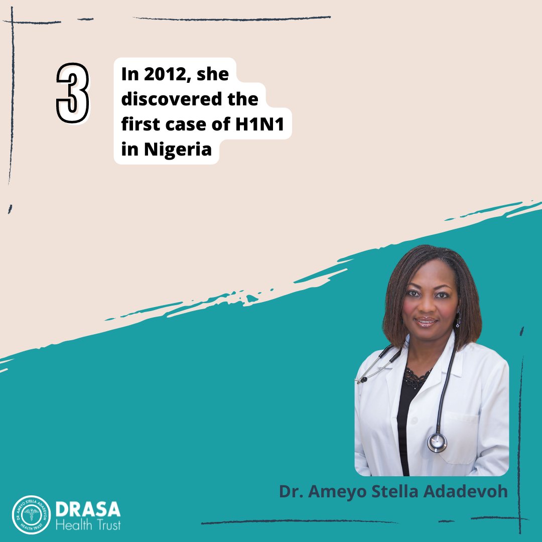 drasatrust's tweet photo. #OnThisDay in 1956, Dr. Ameyo Stella Adadevoh (OON) was born.

Here's a thread of 6 facts that you should know and share about her.

#DrAdadevoh #DrAmeyoStellaAdadevoh #Ebola https://t.co/iba6js0DP9
