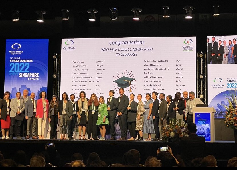 First cohort of @WorldStrokeOrg Future Leaders Programme #FLP graduated today. Two years of learning, networking and collaboration. Great Team work and Great effort from all FLP faculty Prof.Hackee, Prof.Chen and Prof.Valeria Caso @caso_valeria @WStrokeCampaign @MarinaCharala