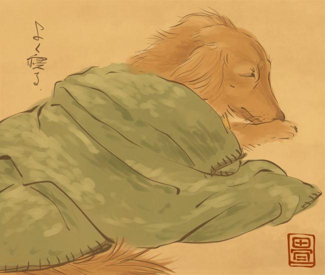 すやすや犬。 