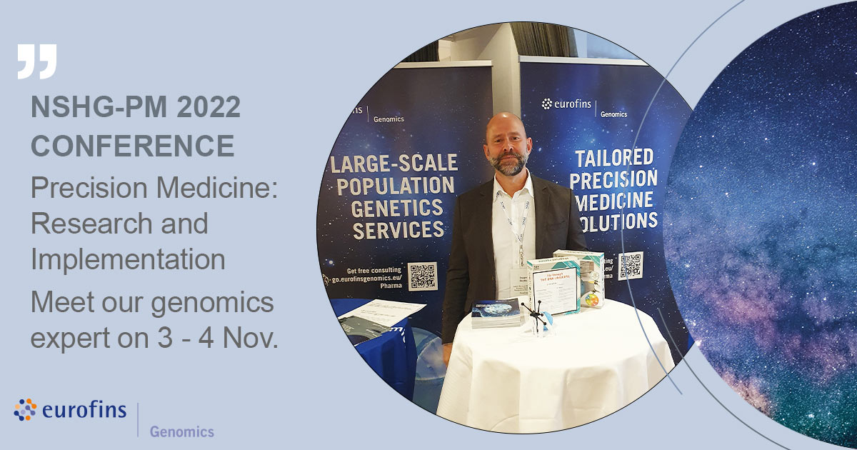 Meet our genomics expert at the NSHG-PM 2022 Conference in Copenhagen from 03. to 04.11.2022. Find out about our Precision Medicine solutions for research and implementation. #genomics #TheDNAUniverse <a href="/NordicPrecMed/">Nordic Society Human Genetics/Precision Medicine</a>