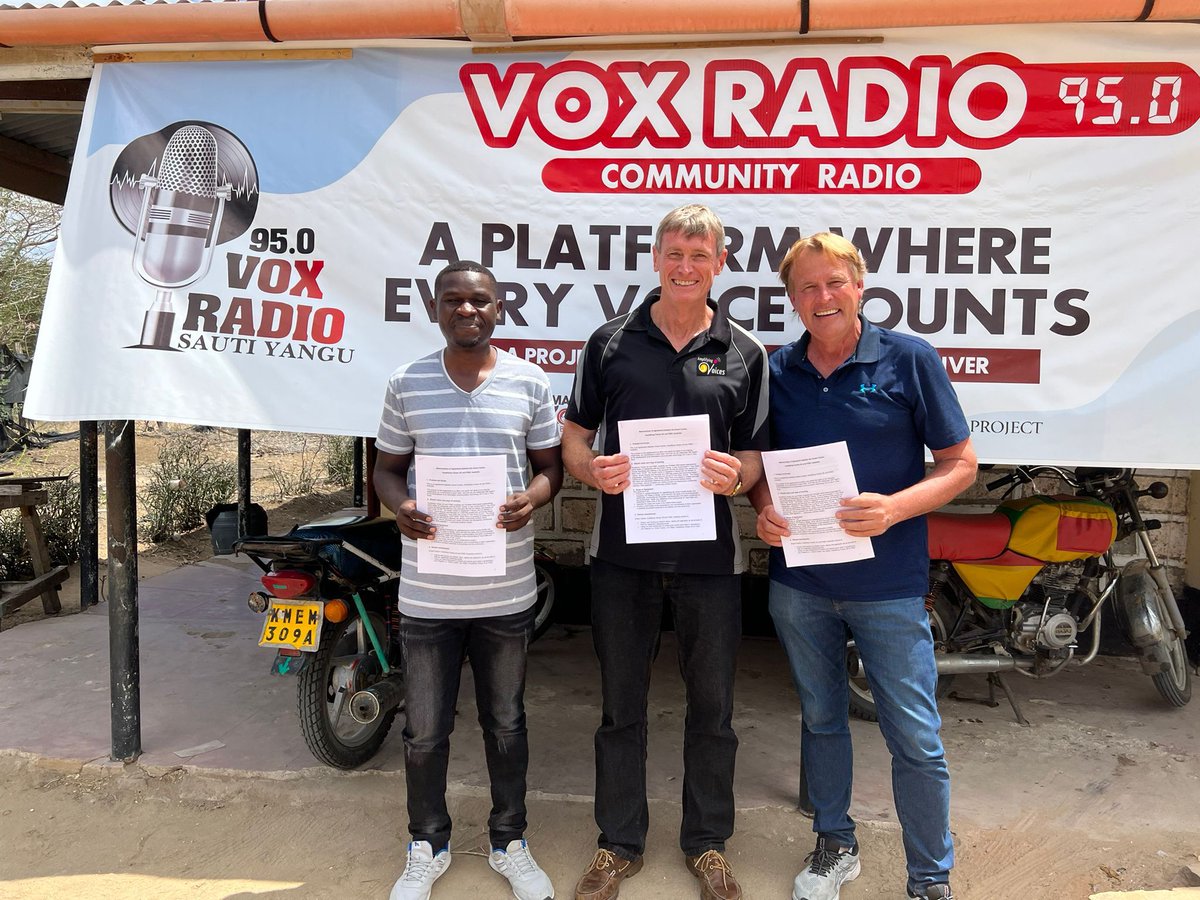 Jon, Kelvin and I signed an agreement to set up a new #ICTcenter in Garsen-Tana River County and relocate Vox radio to a new location. This is such a milestone. #STEMeducation #Tanarivercounty #elearning #Asal