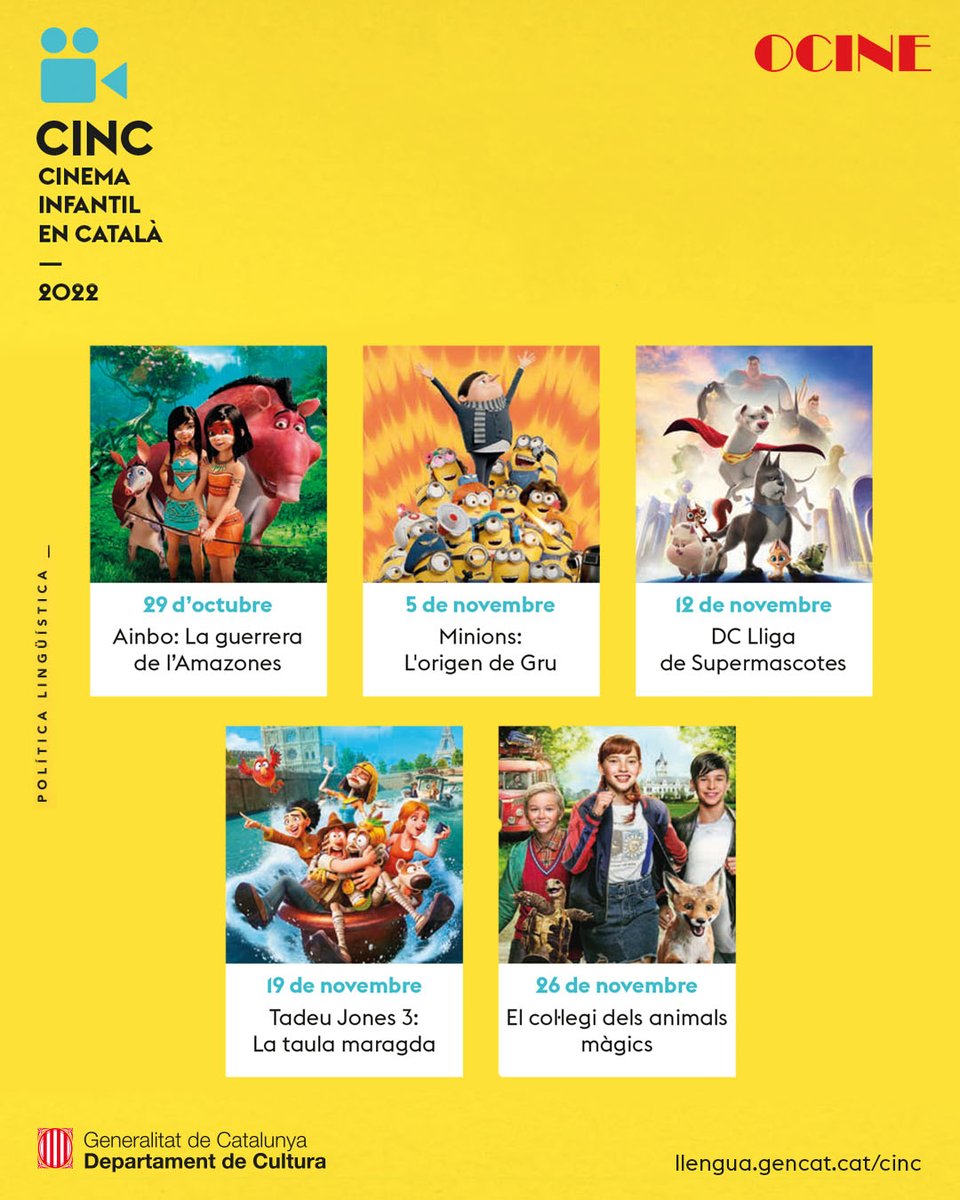 ocine_es's tweet photo. Comença el cicle #CINC! 📣 Gaudeix del cinema en #Català a un preu de 4,50€ als OCINE de 📍 Catalunya! Aquesta setmana, #Ainbo: La guerrera de l'Amazones. 🌴 Aconsegueix les teves entrades a 👉 https://t.co/JBUpcawsix! https://t.co/oIhTiXI27M
