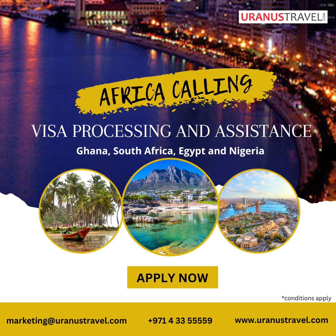 Africa Calling!!
Visa Processing and Assistance to Ghana, South Africa, Egypt & Nigeria.

bit.ly/30nCumK 

#VISA #dubai #Africavisa #uranustravel #instatravel #ghanavisa #egyptvisa #nigeriavisa
#southafricavisa #travel #travelagency #tourism