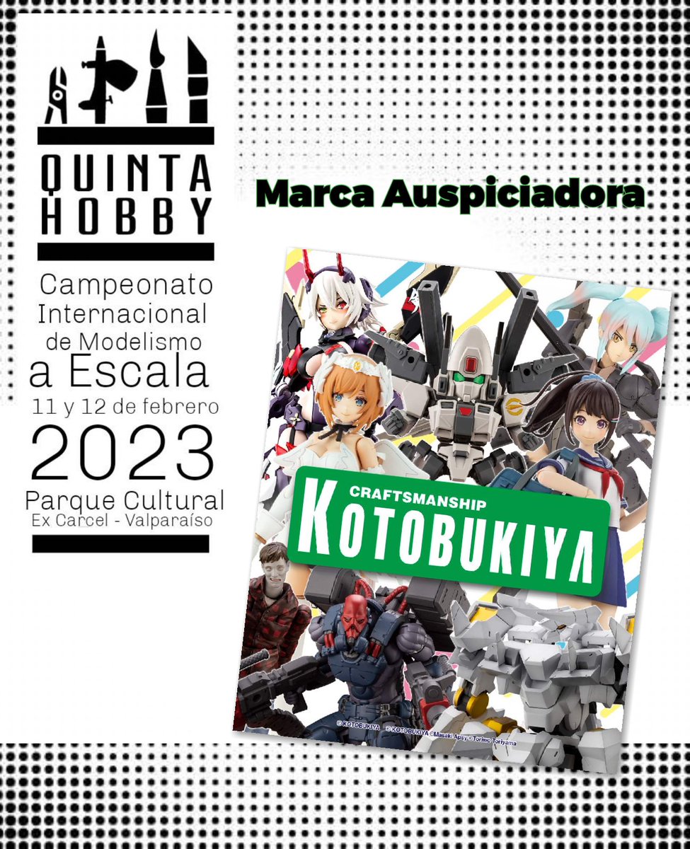 QuintaHobby's tweet photo. It's been a while since we posted something (yes we know) but as our convention is taking place next year, we're happy to announce that @Kotobukiya_EN will be with us as sponsor and also with an exhibition for the first time in Chile! Thanks for your constant support everyone! https://t.co/Y9cyWdKehO