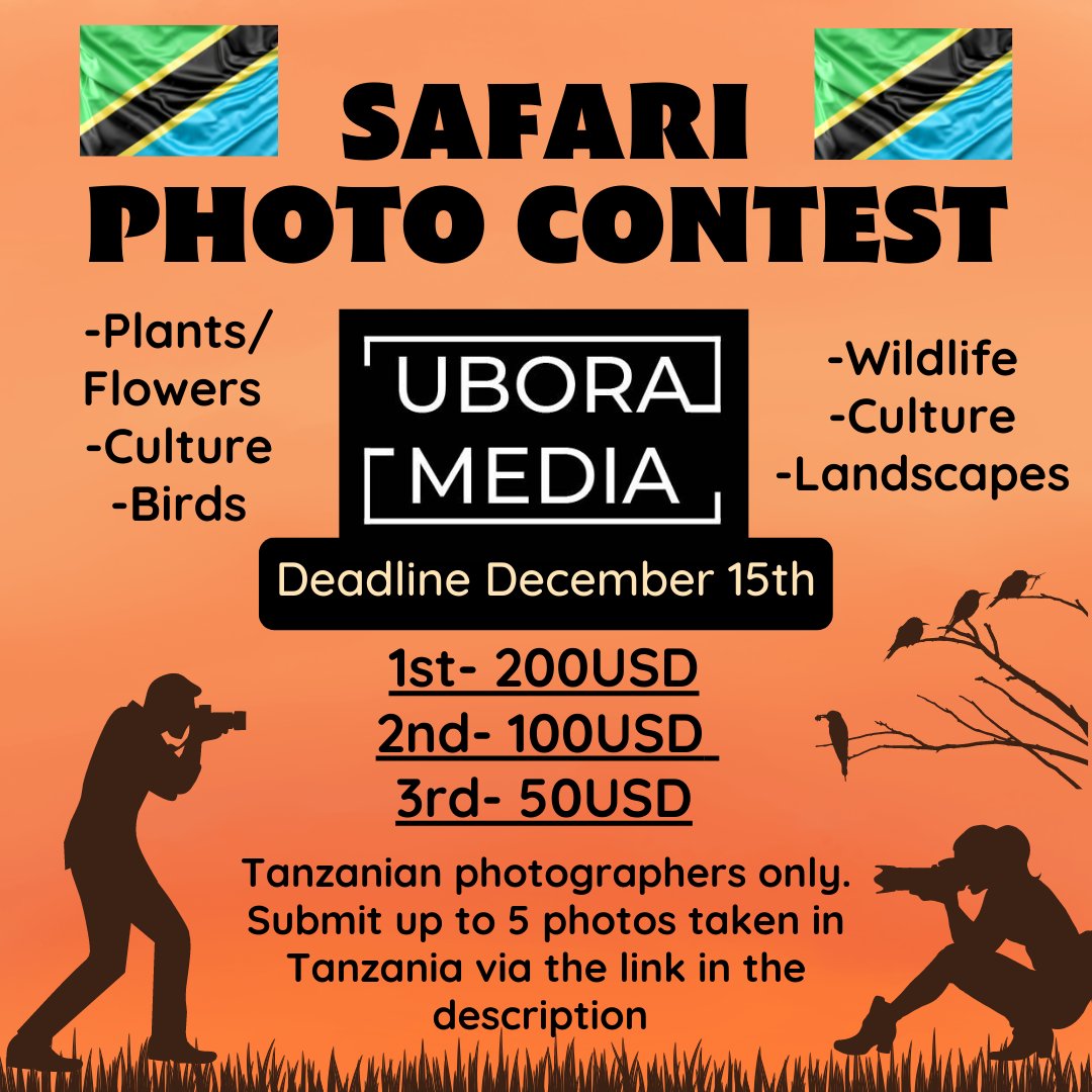 ubora_media's tweet photo. Shindano la picha ya safari: https://t.co/RQBI7aPqaY  -  Wapiga picha wa Tanzania pekee. Wasilisha hadi picha 5 zilizopigwa nchini Tanzania kupitia link. - Kitengo cha Picha: Mimea/Maua, Utamaduni, Ndege, Wanyama pori, Utamaduni, Mandhari https://t.co/OhCduFNkLo