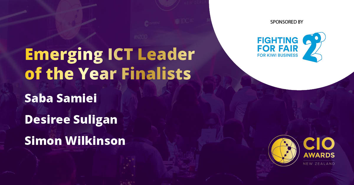 FINALISTS ANNOUNCED! 
Congratulations to the #NZCIO Awards finalists for the Emerging ICT Leader of the Year Award: 
Saba Samiei, Desiree Suligan &amp; Simon Wilkinson. 

Thank you to all those who entered this year and thank you 2degrees for sponsoring this award.  

#ICTleader