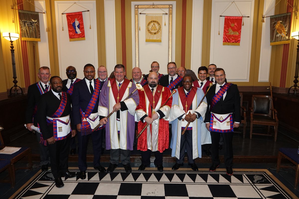Our new Exaltees, with their Excellencies and a selection of Companions following our Convocation last Tuesday.