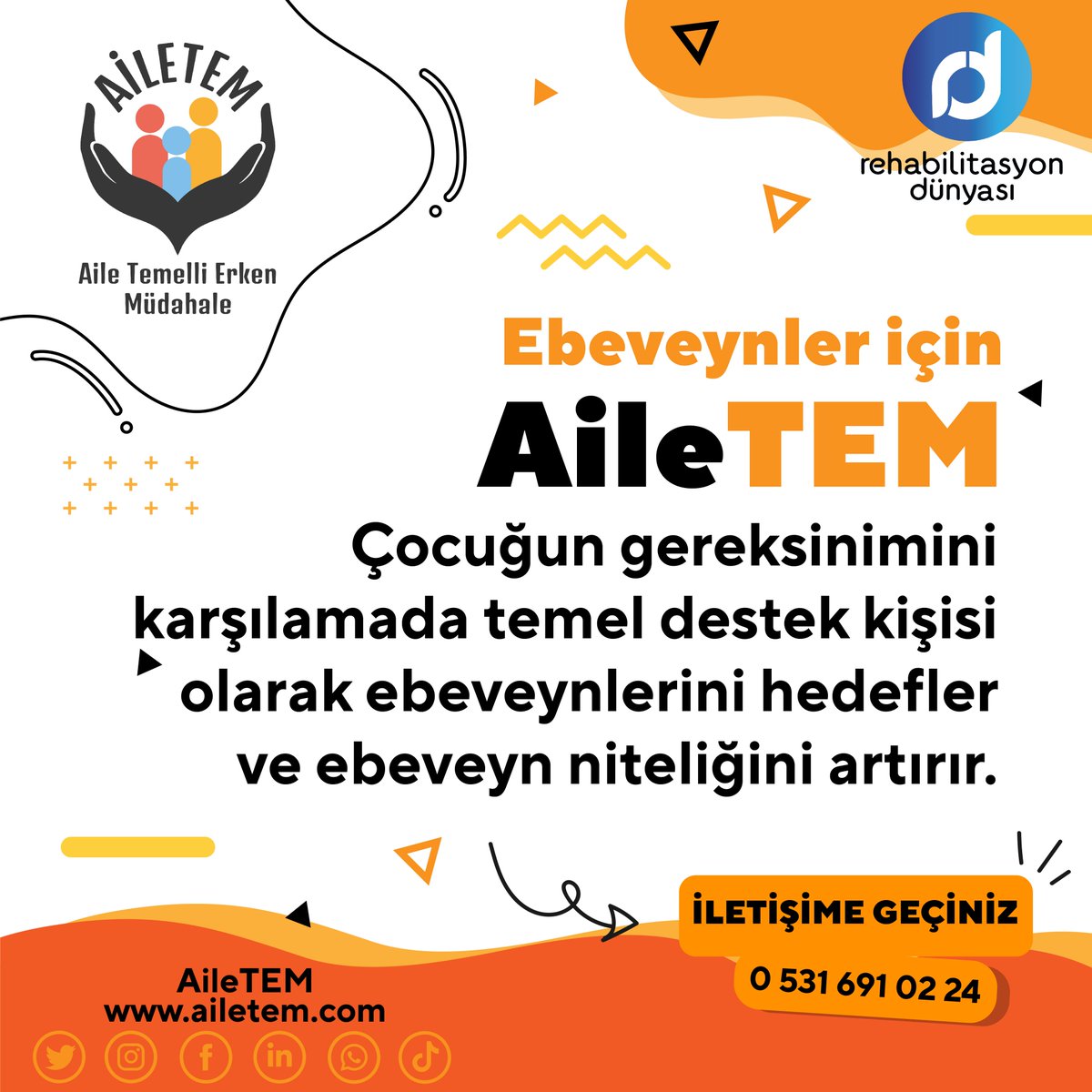 AileTEM, eğitim sürecine ailenin aktif katılımını sağlayarak eğitim planlamasını etkin kılar.
#ailetem
#rehabilitasyondünyası #özeleğitim
#özeleğitimrehabilitasyon
#kurumsaldanışmanlık #otizm
#gelişimyetersizliği
#danışmanlık
#erkenmüdahale
#osb
#kesfetteyiz
#riskliçocuk