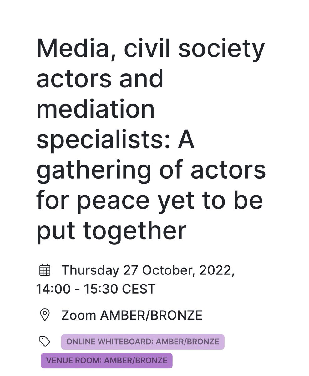 Thrilled to moderate todays panel on #Media and #Mediation at #CoP_EUPeaceMediation_2022 in Brussels organized by our #ERMES partners @FondHirondelle @ESSEC_IRENE with @theICTJ. #strongpartnerships for #peace @InterpeaceTweet