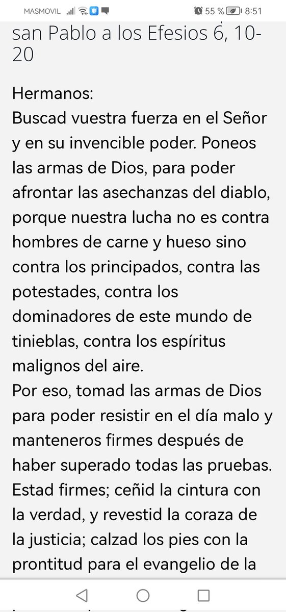 Ante días, tiempos y espíritus malos, 
➡️las armas:
✔️ verdad, justicia, fe, la Palabra de Dios, oración
✔️y el recado de Jesucristo a Herodes: "Mira, yo arrojo demonios y realizo curaciones hoy y mañana, y al tercer día mi obra quedará consumada”.
Gracias Señor
Lecturas de hoy👇