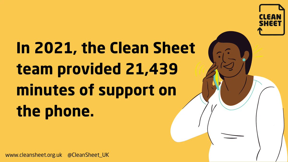 CleanSheet_UK's tweet photo. Our dedicated Employment Team Advisers provide Clean Sheet Members (people with convictions) with practical and emotional support during their job search.

In 2021, we provided 21,439 minutes of telephone support, helping Members to secure work and move on from their conviction. https://t.co/w7rnmuqQgP